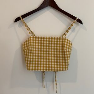 Cotton Candy LA Yellow Gingham Crop Top. Size S.